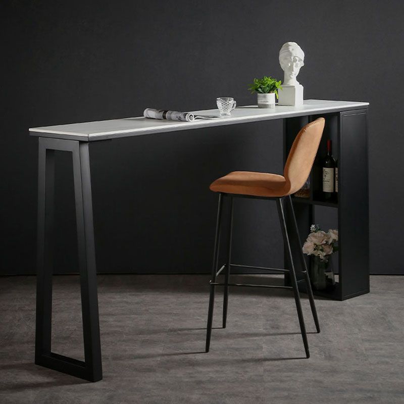 42-inch Height Cocktail Bar Table Industrial Style Metal Base Bar Height Storage Table Clearhalo 'Bar Furniture' 'Bar Tables' 'bar_tables' 'furn' 'furn_bar_tables' 'Furniture' 'furniture_bar_tables' 'Kitchen & Dining Furniture' 'kitchen&dining_furn' 'kitchen' 1200x1200_cb5ef307-b0a0-4b71-8f20-6e0780e091c6