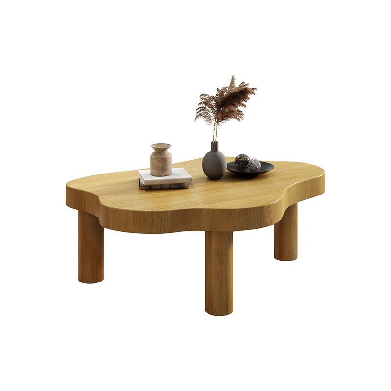Top de madera sólida de estilo moderno Nuez/Madera/Blanca/Tea de teca/Negro Mesa de café de forma libre