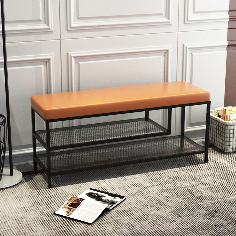 12.6 Inch Wide Seating Bench Modern Metal Cushioned Entryway Bench Clearhalo 'Benches' 'Chairs & Seating' 'furn' 'furn_benches' 'Furniture' 'Living Room Furniture' 1200x1200_cb62fd69-f2f2-4a2f-b936-4095d46172a4