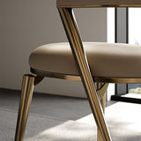 Glamour open rug stoel huis eetkamer metalen armloze eetkamerstoel