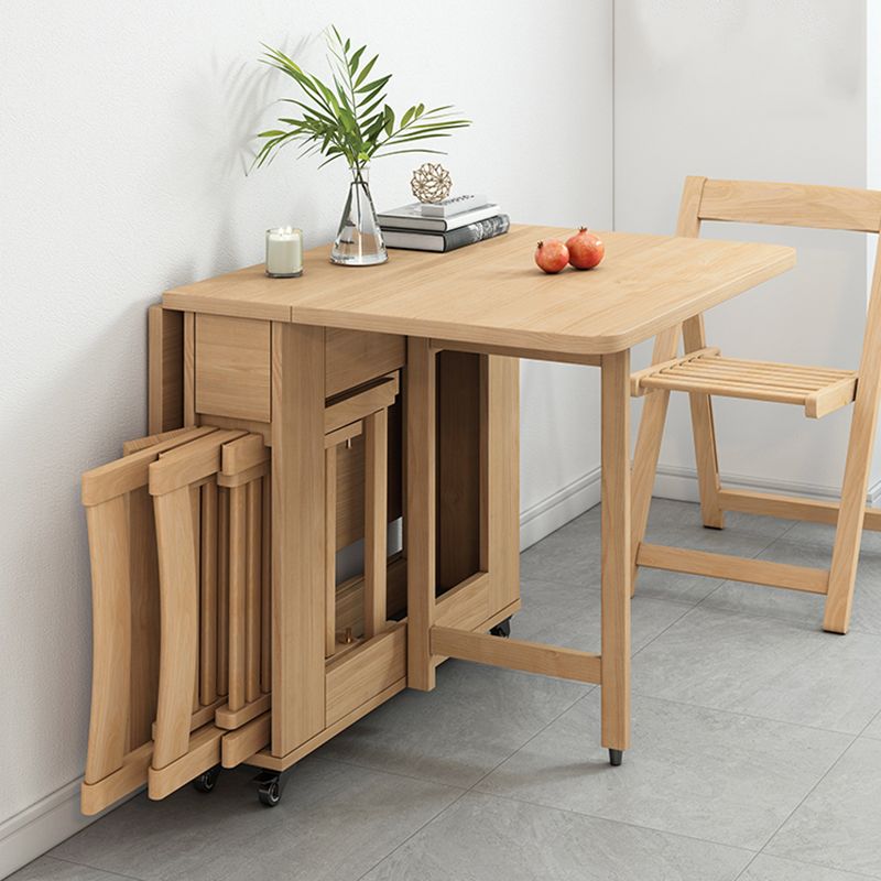Modern Dining Table Foldable Rectangle Tabletop with Wood Base Clearhalo 'Dining Tables & Seating' 'Dining Tables' 'dining_table' 'furn' 'furn_dining_table' 'Furniture' 'Kitchen & Dining Furniture' 1200x1200_cb651ea1-dc9f-430f-bbb8-ebd3ee850e2b