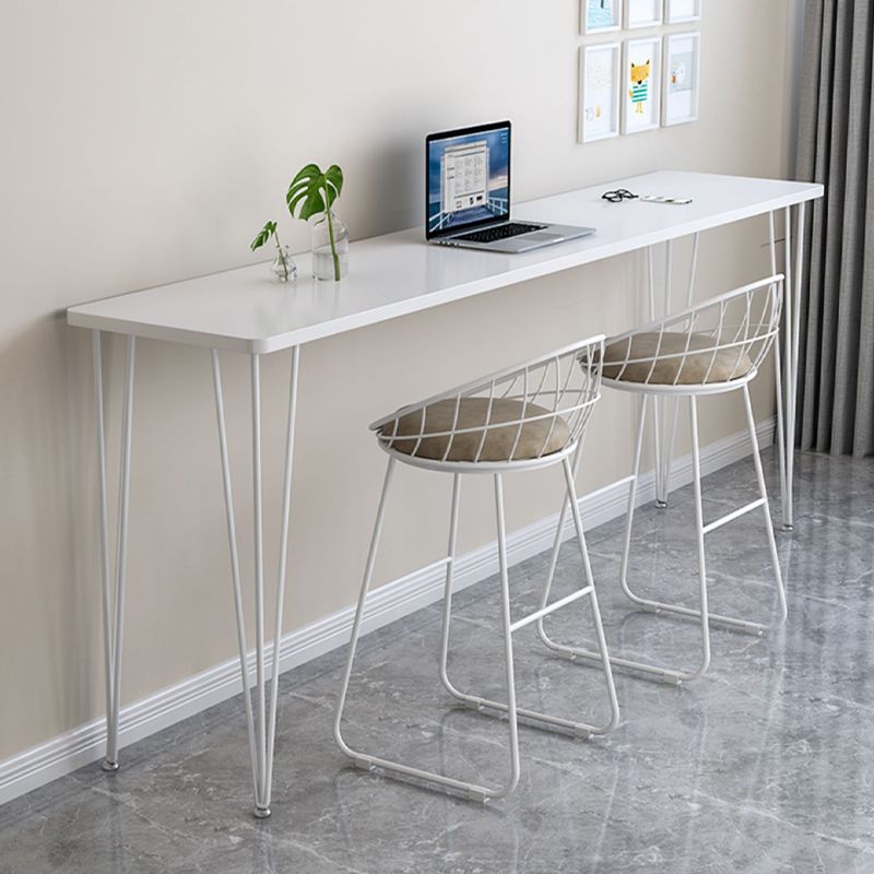 Contemporary Living Room Metal Legs Upholstered Bar Stool with Footrest