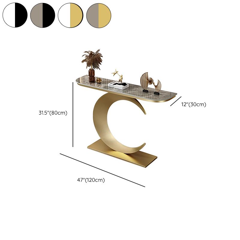 Marmor Glam Console Akzenttisch Antikes Finish -Sofa -Konsolentisch