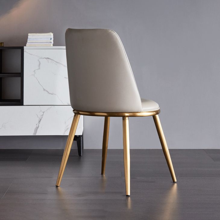 Glam Style Upholstered Side Chairs Solid Back Armless Dining Side Chairs for Home Clearhalo ' kitchen&dining_furn' 'Dining Chairs' 'Dining Tables & Seating' 'dining_chair' 'furn' 'furn_dining_chair' 'Furniture' 'furniture_dining_chair' 'Kitchen & Dining Furniture' 'kitchen' 1200x1200_cb6632ca-3700-4413-9617-7334e4202e35