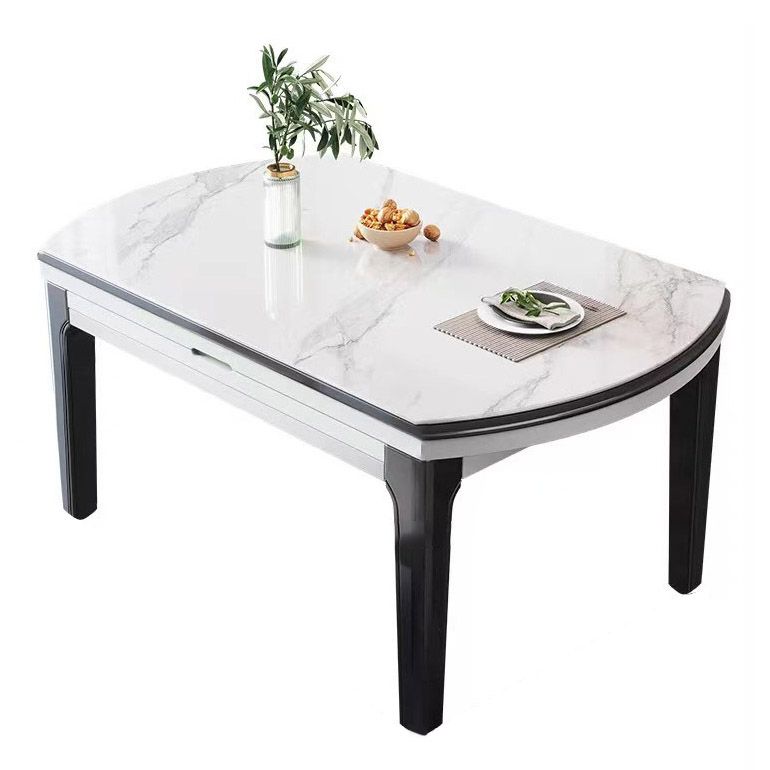 Kitchen Dinner Table Dining Room Stone Drop-Leaf Dining Table Clearhalo 'Dining Tables & Seating' 'Dining Tables' 'dining_table' 'furn' 'furn_dining_table' 'Furniture' 'Kitchen & Dining Furniture' 1200x1200_cb668664-9890-44fa-bf7b-dbf505ecb716