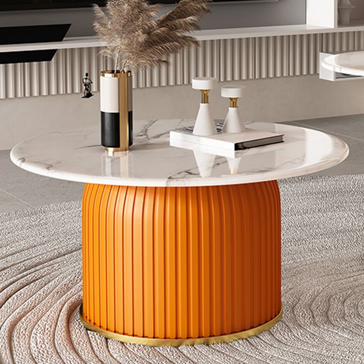 Pedestal blanco redondo Glam metal Mesa de cóctel con tapa de pizarra