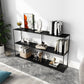 Contemporary Style Bookcase Open Back Metal Bookshelf for Home Office