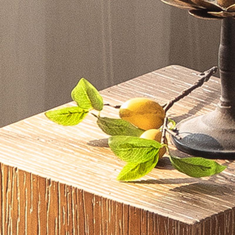 Modern 11.81" Wide Square Top Side Table Brown Wooden End Table