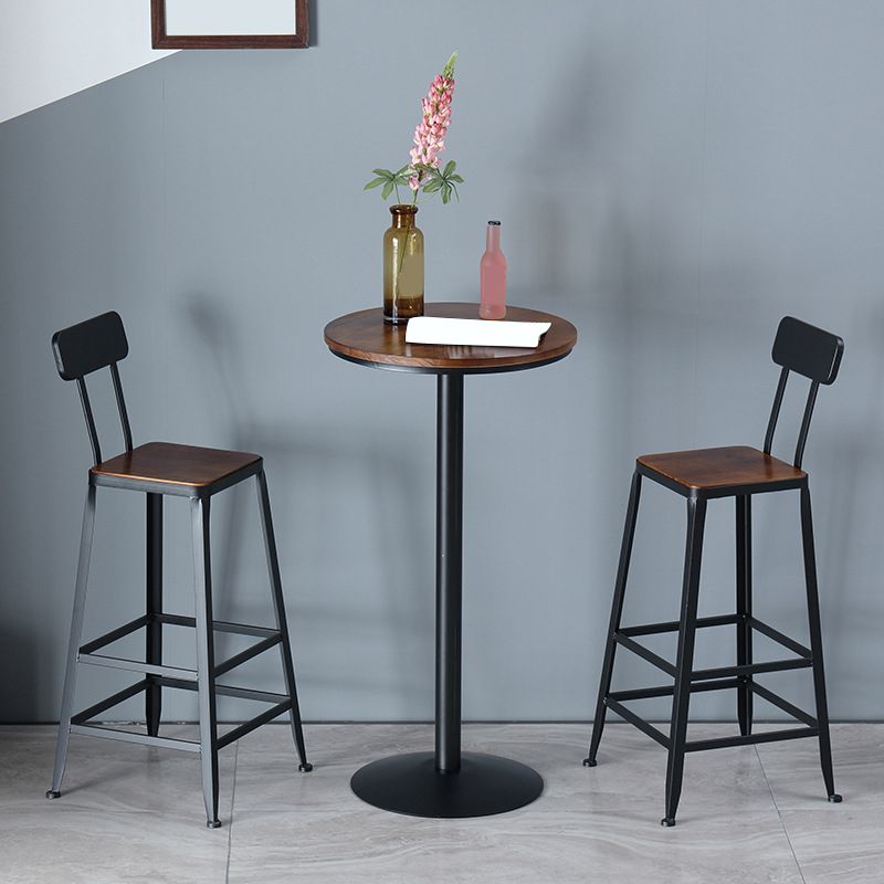 Industrial Metal Base Bar Table Black Iron Solid Wood Patio Bar Table Clearhalo 'Bar Furniture' 'Bar Tables' 'bar_tables' 'furn' 'furn_bar_tables' 'Furniture' 'Kitchen & Dining Furniture' 1200x1200_cb6ab7e8-f0ff-4fe5-9548-709b87191c25