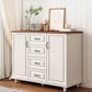 16" W Horizontal Combo Dresser Wooden Storage Chest Dresser with Drawers and Doors Clearhalo 'Bedroom Furniture' 'Dressers & Chests' 'dressers_chests' 'furn' 'furn_dressers_chests' 'Furniture' 1200x1200_cb6bd067-5ee7-4f92-90ae-2826fe76b8db