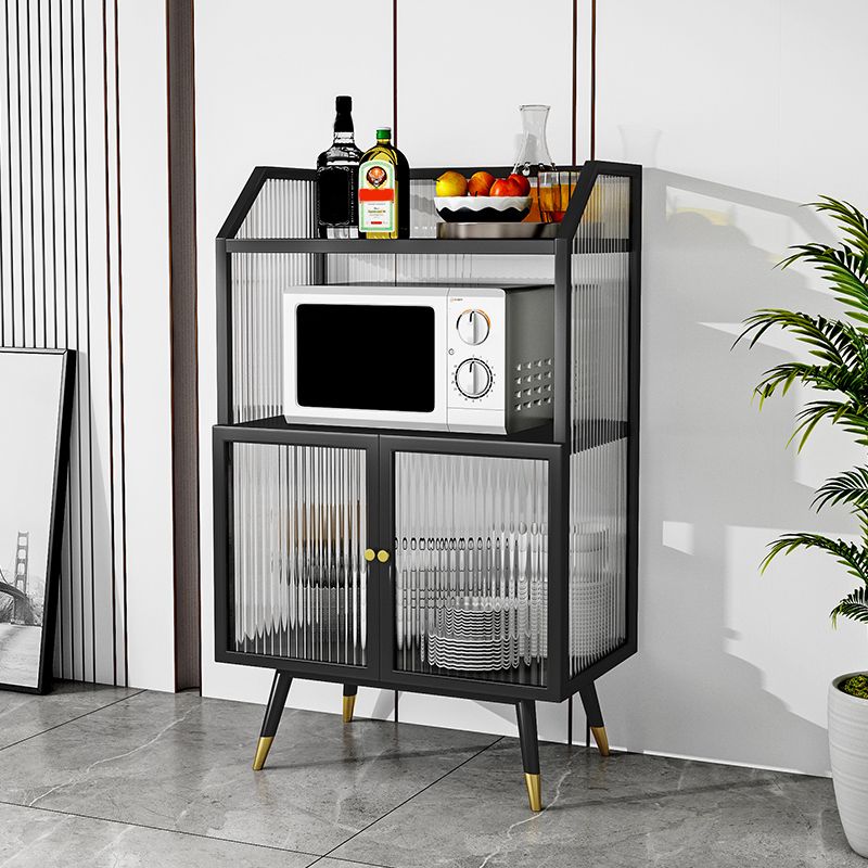 Glass Doors Metal Sideboard Glam Style Kitchen Dining Sideboard Clearhalo 'buffet_sideboard' 'Buffets & Sideboards' 'furn' 'furn_buffet_sideboard' 'Furniture' 'Kitchen & Dining Furniture' 1200x1200_cb6beee3-0c30-4229-acdc-90e783781806