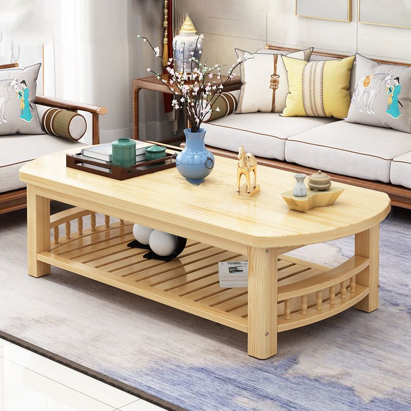 20"H moderner Couchtisch aus massivem Holz mit Stauraum für Kaffee und Cocktails