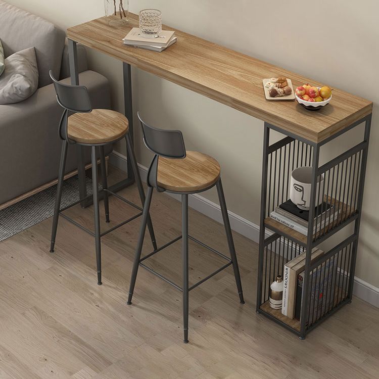 Living Room Wood Counter Wine Table Rectangle Storage Natural Bar Height Pub Table Clearhalo 'Bar Furniture' 'Bar Tables' 'bar_tables' 'furn' 'furn_bar_tables' 'Furniture' 'furniture_bar_tables' 'Kitchen & Dining Furniture' 'kitchen&dining_furn' 'kitchen' 1200x1200_cb6cd808-0ace-4659-a66f-191c65d3f548