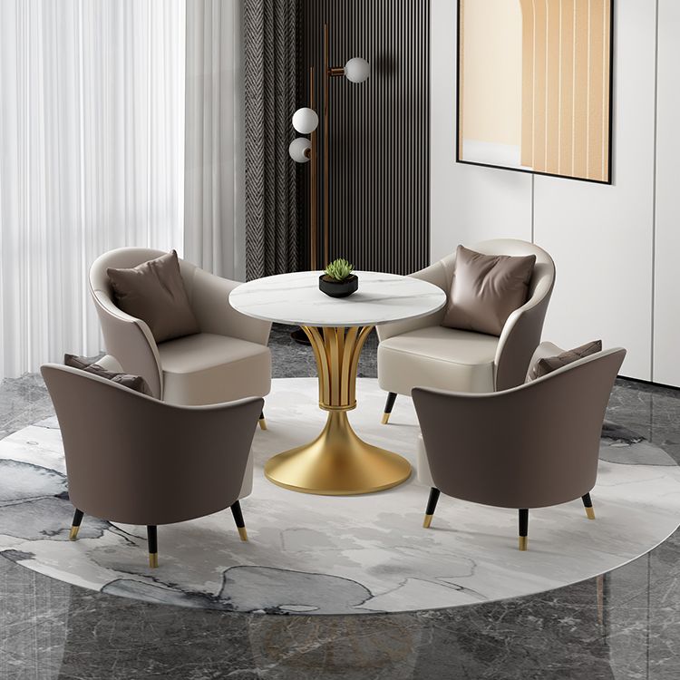 Metal Traditional Luxury Round Table Sintered Stone Indoor Table with Tulip Base Clearhalo 'Dining Tables & Seating' 'Dining Tables' 'dining_table' 'furn' 'furn_dining_table' 'Furniture' 'furniture_dining_table' 'Kitchen & Dining Furniture' 'kitchen' 'kitchen_dining_table' 1200x1200_cb6dd097-963a-4a90-a2a5-5267b1281526