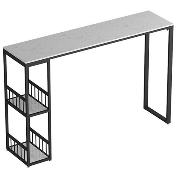 White Top Bar Table Traditional Luxury Rectangle Bar Table with Trestle Base Clearhalo 'Bar Furniture' 'Bar Tables' 'bar_tables' 'furn' 'furn_bar_tables' 'Furniture' 'furniture_bar_tables' 'Kitchen & Dining Furniture' 1200x1200_cb6e9331-25ce-477c-a8e4-deb67b9bee65