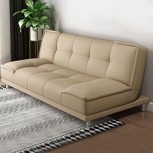 Armless Cotton Blend and Leather Convertible Contemporary Sofa Bed Clearhalo 'furn' 'furn_sofas' 'Furniture' 'furniture_sofas' 'Living Room Furniture' 'Sofa' 'sofas' 1200x1200_cb6f1a40-6a48-4ff6-a9bb-b3d39713d894