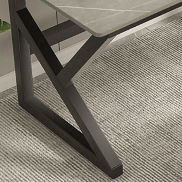 Bureau de bureau industriel Bureau d'ordinateur de finition antique rectangulaire avec des jambes métalliques