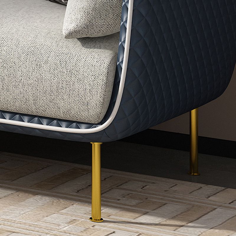 Gray Faux Leather Straight Arm Sofa Waterproof Pillow Back Sectional Clearhalo 'furn' 'furn_sectionals' 'Furniture' 'furniture_sectionals' 'Living Room Furniture' 'Sectionals' 1200x1200_cb6fea75-c456-4ba9-878a-d6effd5e5545