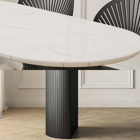 63" Modern Dining Table Oval Double Pedestal Dining Table for Home Use Clearhalo ' dining_table' 'Dining Tables & Seating' 'Dining Tables' 'furn' 'furn_dining_table' 'Furniture' 'furniture_dining_table' 'Kitchen & Dining Furniture' 'kitchen&dining_furn' 'kitchen' 'kitchen_dining_table' 1200x1200_cb70652d-7cd9-41f7-8309-9598c7c2ea6a