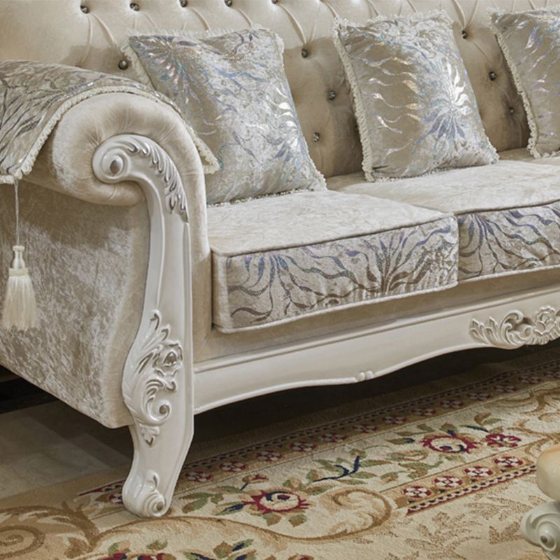 Velvet Rolled Arm Standard Sofa Couch with Pillows for Three People Clearhalo 'furn' 'furn_sofas' 'Furniture' 'furniture_sofas' 'Living Room Furniture' 'Sofa' 'sofas' 1200x1200_cb7278a2-24fc-40a0-9e79-d3ac3ef8c68d