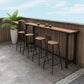 Ensemble de Table de Bar moderne 1/5 pièces, Table de comptoir rectangulaire en plastique et bois avec tabourets hauts