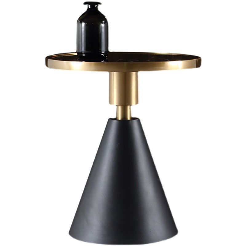 22" Tall Glam Round Marble Single Side End Table With Single Base Clearhalo 'Coffee & Accent Tables' 'End & Side Tables' 'end_side_table' 'end_side_tables' 'furn' 'furn_end_side_tables' 'Furniture' 'furniture_end_side_table' 'Living Room Furniture' 1200x1200_cb736bb6-1fca-4f8c-8cd9-86bdab7abbeb