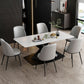 Moderne rechthoekige dinetteset 1/2/5/7-delige eettafelset met blad van gesinterd steen