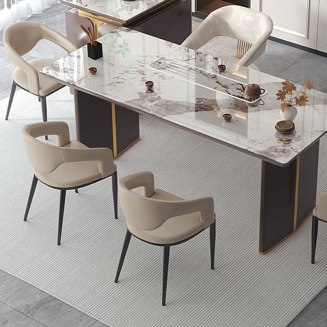 Sedia da sala da pranzo aperta gambe nere contemporanee sedia da pranzo