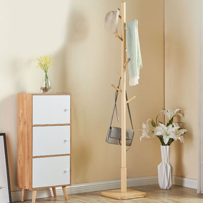 Árbol de pasillo de 69 "de altura With Hooks Hall Stand Modern Wood Courper de madera maciza