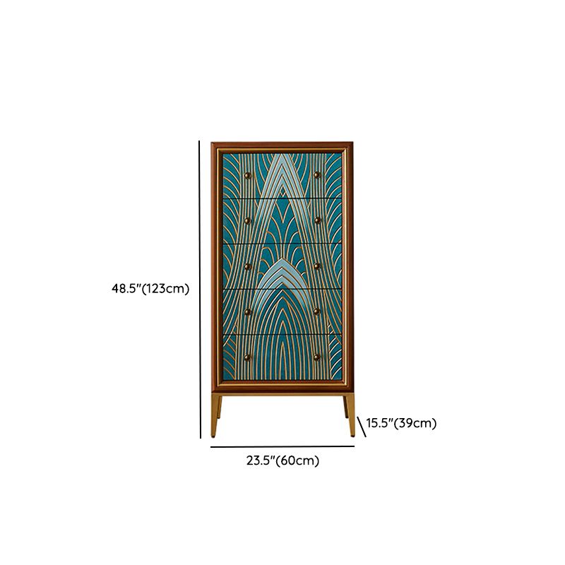 Cassa in legno di stoccaggio in stile glam con cassetti a chiusura morbida per la casa