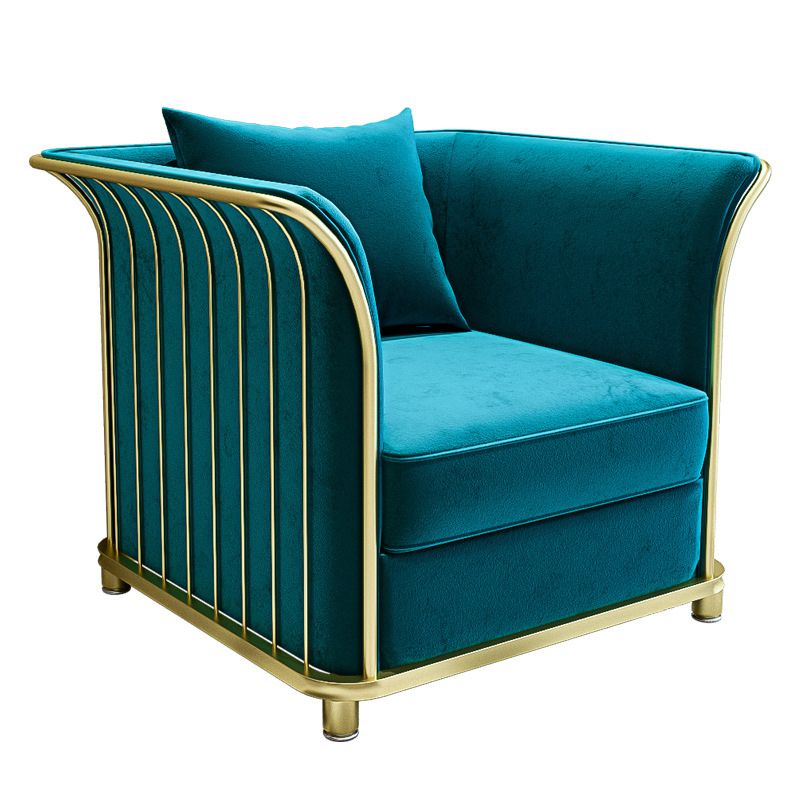 27.5" H Contemporary Blue Velvet Tuxedo Arm Sofa with Pillows Clearhalo 'furn' 'furn_sofas' 'Furniture' 'Living Room Furniture' 'Sofa' 'sofas' 1200x1200_cb7b9315-bbae-4434-9d27-87fd2dc4ec57