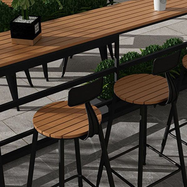 Juego de pub industrial con mesa fija Juego de mesa de bar rectangular de 1/5 piezas
