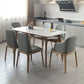 Mid-century Dining Table Rectangle 4-foot Solid Wood Table with Stone Top Clearhalo 'Dining Tables & Seating' 'Dining Tables' 'dining_table' 'furn' 'furn_dining_table' 'Furniture' 'furniture_dining_table' 'Kitchen & Dining Furniture' 'kitchen' 'kitchen_dining_table' 1200x1200_cb7d8b36-18a4-46a7-83af-db414c078c78