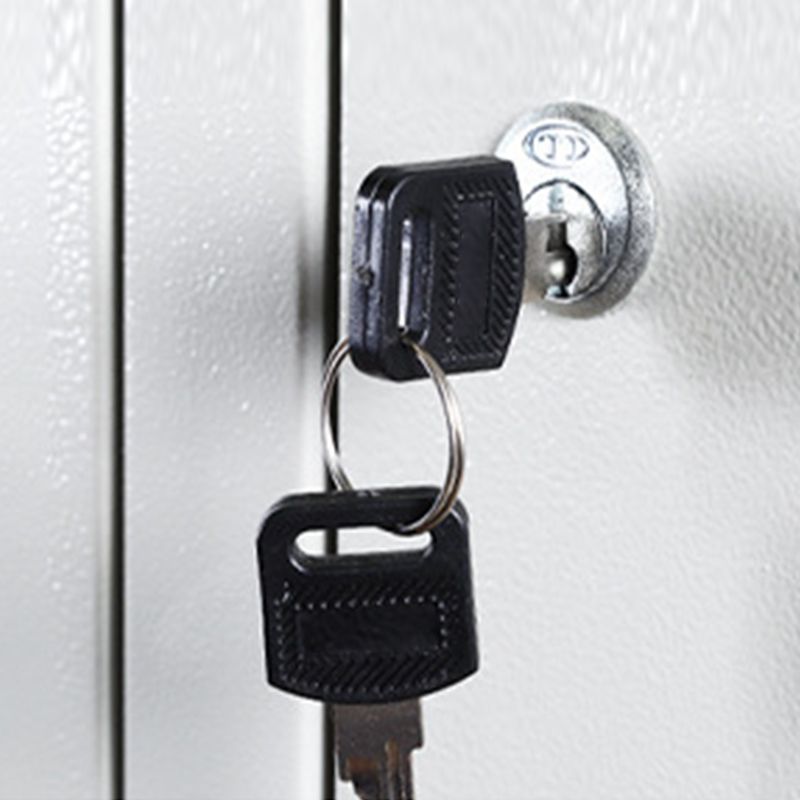 Modern Style Wardrobe White Metal Wardrobe Closet with Locks