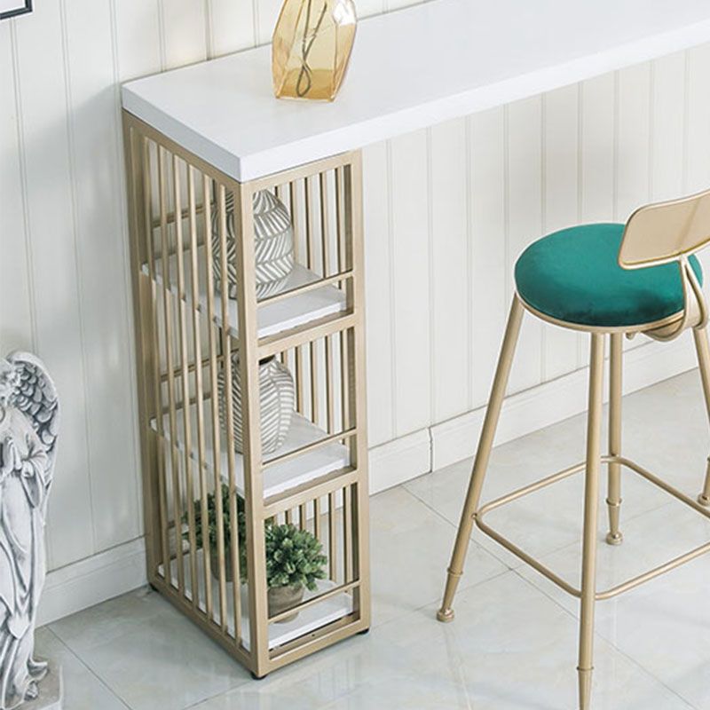 Glamstil -Bar Tisch Set 1/3 Stücke Rechteckstange mit gepolsterten Hockern