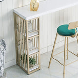 Glamstil -Bar Tisch Set 1/3 Stücke Rechteckstange mit gepolsterten Hockern