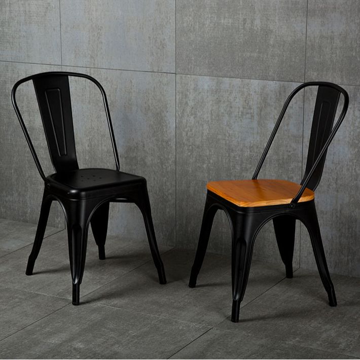 Industrial Dining Room Chair Slat Back Side Chair with Metal Legs for Home Use Clearhalo ' kitchen&dining_furn' 'Dining Chairs' 'Dining Tables & Seating' 'dining_chair' 'furn' 'furn_dining_chair' 'Furniture' 'furniture_dining_chair' 'Kitchen & Dining Furniture' 'kitchen' 1200x1200_cb81ed52-d662-4e27-a89f-557f6a850764