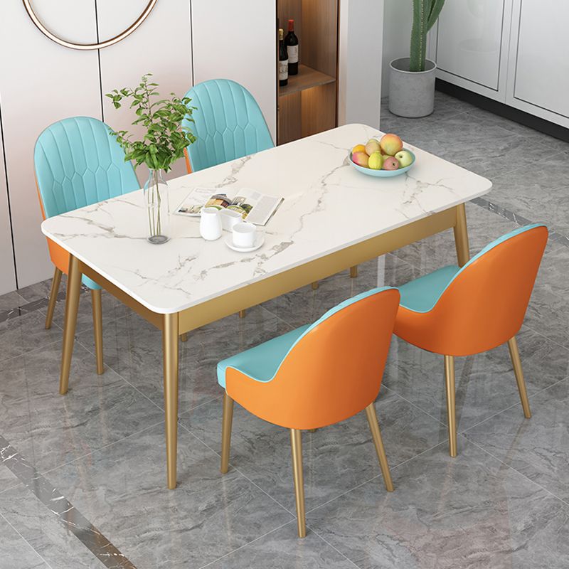 Traditional Luxury Dining Table Sintered Stone Rectangle Table with 4 Legs Clearhalo 'Dining Tables & Seating' 'Dining Tables' 'dining_table' 'furn' 'furn_dining_table' 'Furniture' 'Kitchen & Dining Furniture' 1200x1200_cb8211fd-b699-4976-a5ab-8c2600938ce1