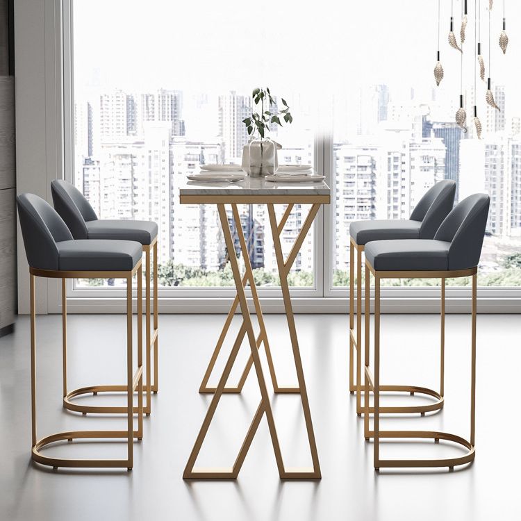 Glam 1/2/5 Pieces Sintered Stone Bar Table Set Rectangular Counter Set for Home Use Clearhalo 'Bar Furniture' 'furn' 'furn_home_bar_bar_sets' 'Furniture' 'Home Bars & Bar Sets' 'home_bar_bar_sets' 'Kitchen & Dining Furniture' 1200x1200_cb83f7c0-f47b-4611-a37f-88a43aff3ec1