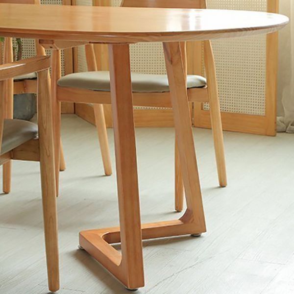 Mesa de comedor de madera maciza oval