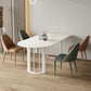 Sintered Stone Dining Table Modern Free Form White Furniture with Double Pedestal for Home