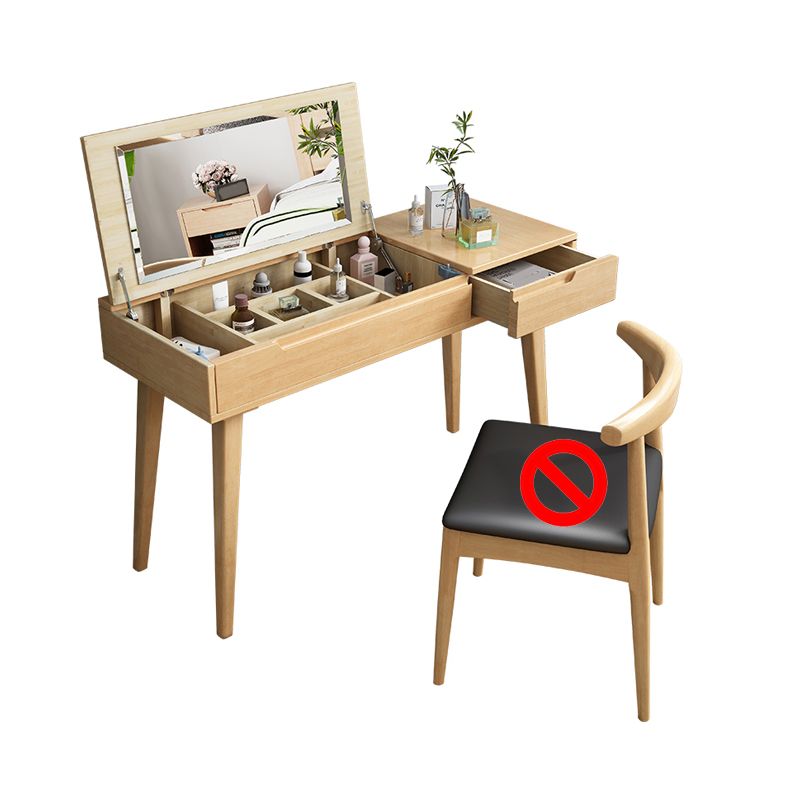 Tavolo da trucco scandinavo in legno massiccio set 1 tavolo da toeletta da top-top cassetto