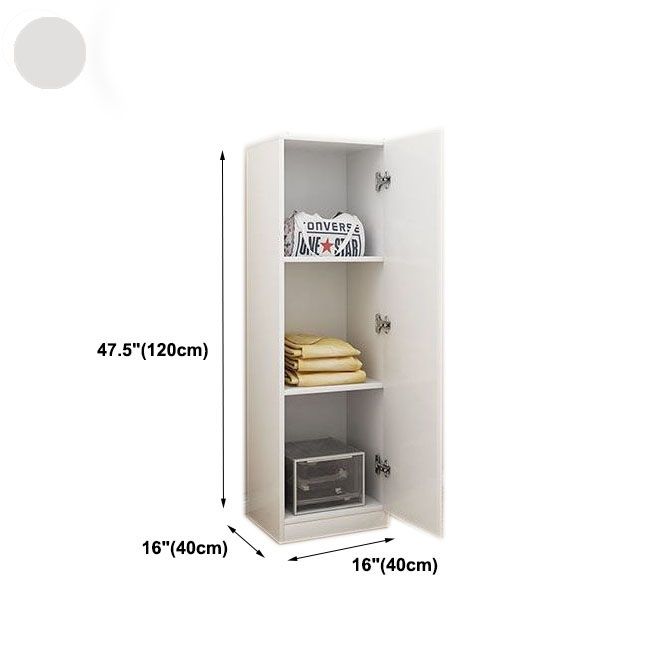 Contemporary Style Wardrobe Armoire Wood Non-Hanging Armoire with Door