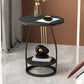Modernistic Metal Frame End Table Round End Table with Slate Top