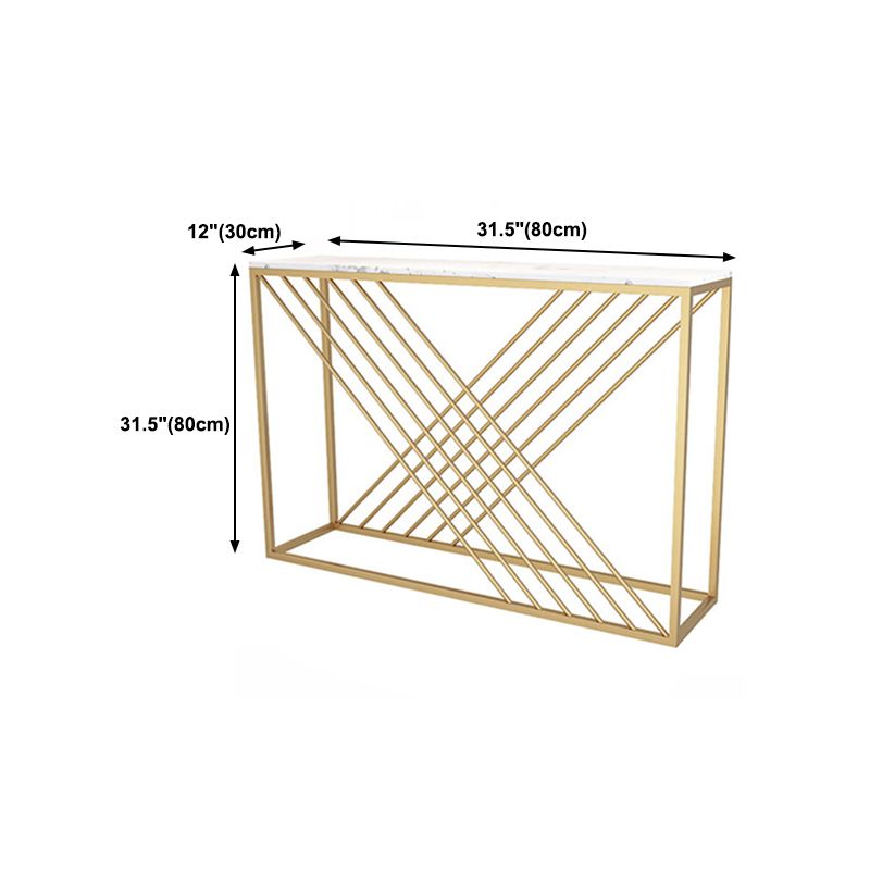 Mesa de consola de mármol de 12 "W Table de acento resistente al rectángulo