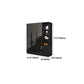 Black Glass Door Cabinet for Bedroom Contemporary Interior Storage Cabinet