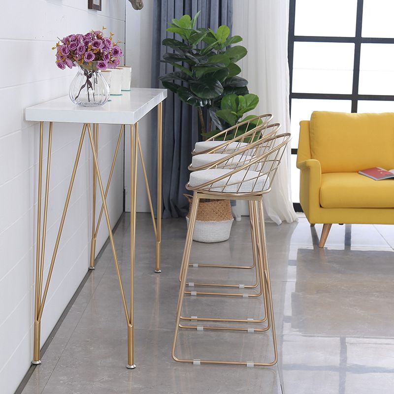 Rechteckiger Bartisch im Glam-Stil, Bartisch aus Holz mit 4 Beinen
