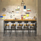 Industrial 1/6/11 Pieces Bar Table Set Rectangle Wood Counter Table with Stools for Cafe Clearhalo 'Bar Furniture' 'furn' 'furn_home_bar_bar_sets' 'Furniture' 'Home Bars & Bar Sets' 'home_bar_bar_sets' 'Kitchen & Dining Furniture' 1200x1200_cb893be1-4a6c-4184-982c-3ba293eaa492