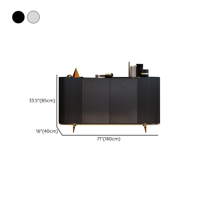 Glam Sideboard Buffet Stone Top Wood Sideboard Cabinet with Shelves Clearhalo 'buffet_sideboard' 'Buffets & Sideboards' 'furn' 'furn_buffet_sideboard' 'Furniture' 'Kitchen & Dining Furniture' 1200x1200_cb89f2e4-873b-4ae7-a9fe-aaf68b9daddc