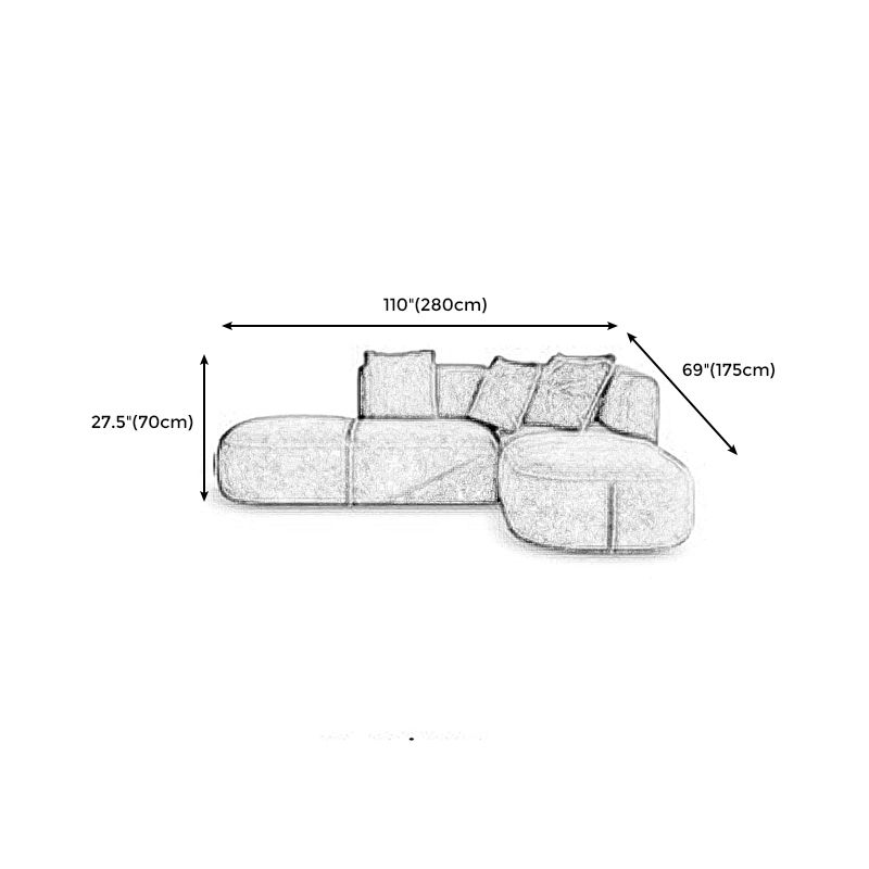 Velvet One Arm Sectional Sofa 27.56"High Tight Back Sofa for Living Room Clearhalo 'furn' 'furn_sectionals' 'Furniture' 'furniture_sectionals' 'Living Room Furniture' 'Sectionals' 1200x1200_cb8a444c-f5c7-4075-8eb7-58074335525a